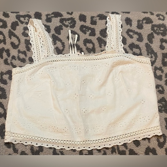 Abercrombie Linen Blend Tie-Back Square Neck Top - Picture 3 of 5